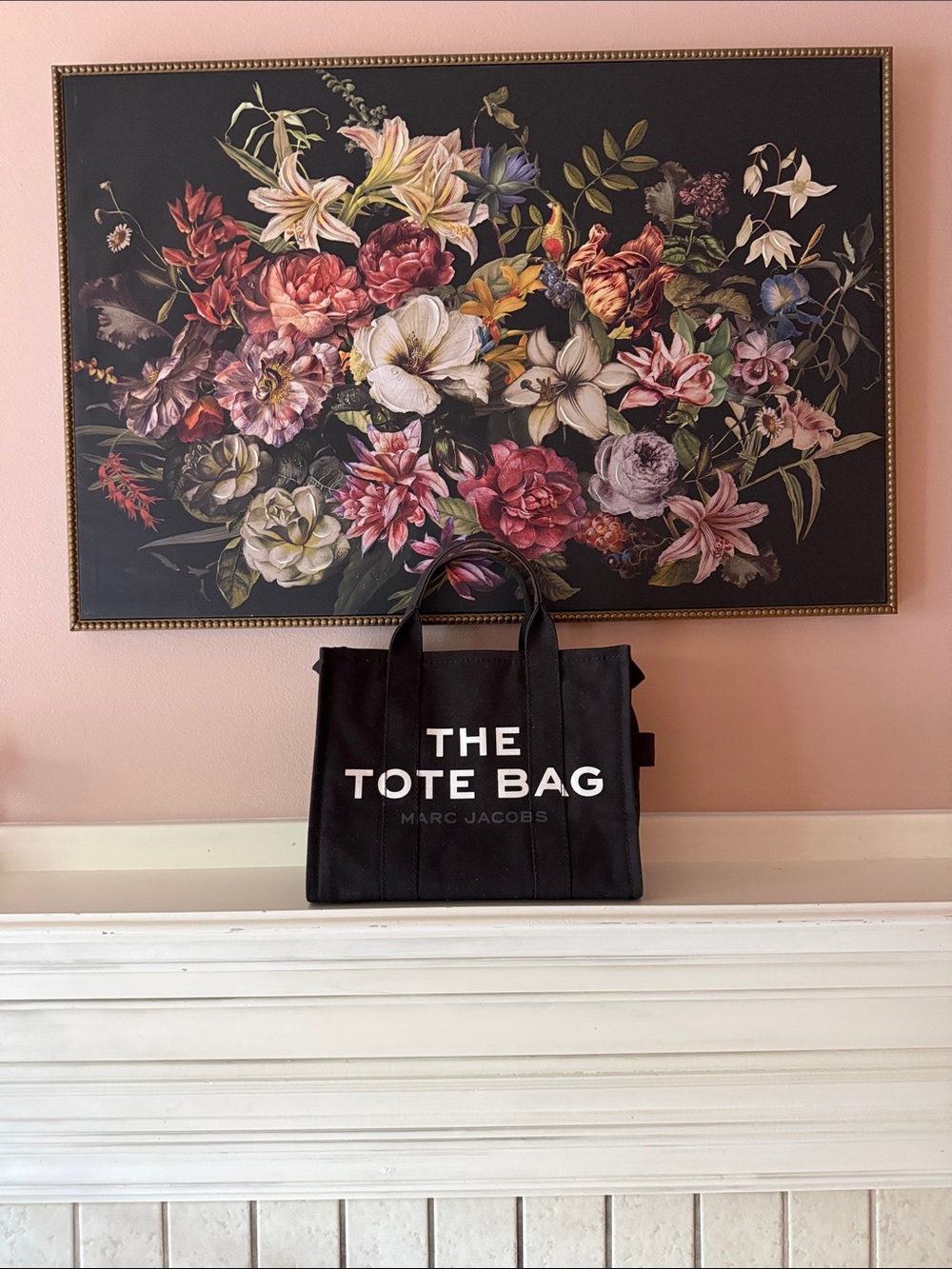 Marc Jacobs Black Canvas 'The Tote Bag' with White Logo new with tags